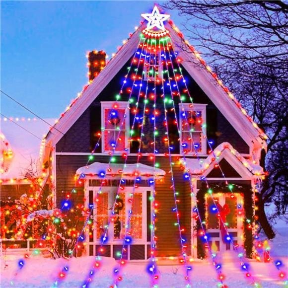 350 LED Christmas Decor Star Light Outdoor 12.5FT Lights...